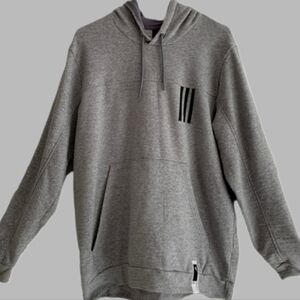 Mens Adidas Hoodie Gray Sweatshirt With Kangaroo Pocket - Oversized Large